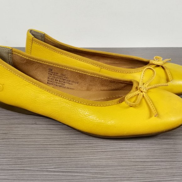 Born Brin Ballet Flat, Yellow Leather, Womens Size 6 M - Picture 3 of 10